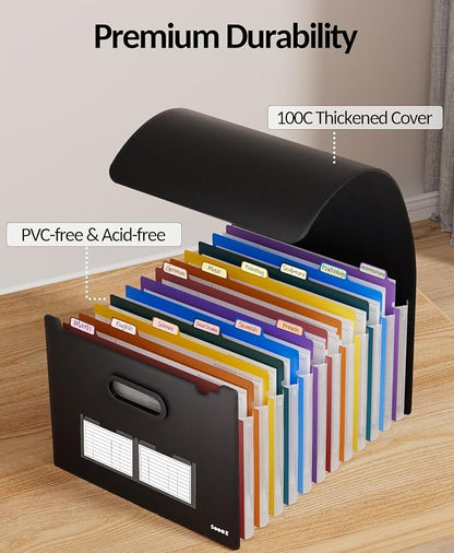 Sooez Accordion File Organizer, 13-Pocket Expanding File Folder Letter Size | - Image 4