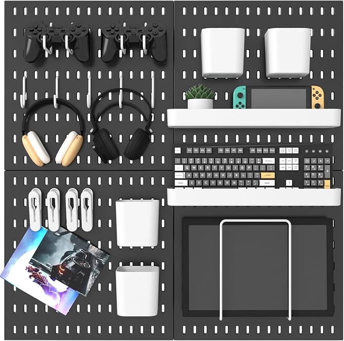 Pegboard Combination Kit, 25.2" x 25.2" Wall Mounted Storage Set by MULSAME