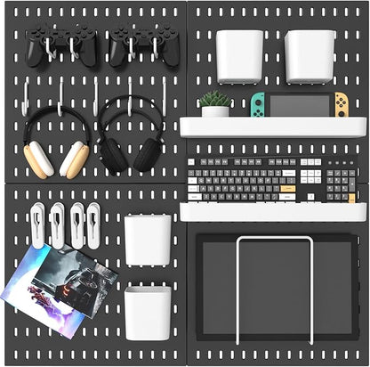 Pegboard Combination Kit, 25.2" x 25.2" Wall Mounted Storage Set by MULSAME