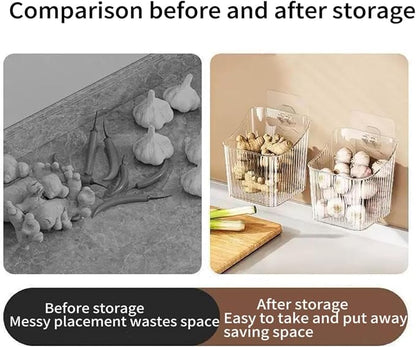6Pack Wall Mount Organizer, Adhesive Cabinet Door Storage Bins, Stackable - Image 8