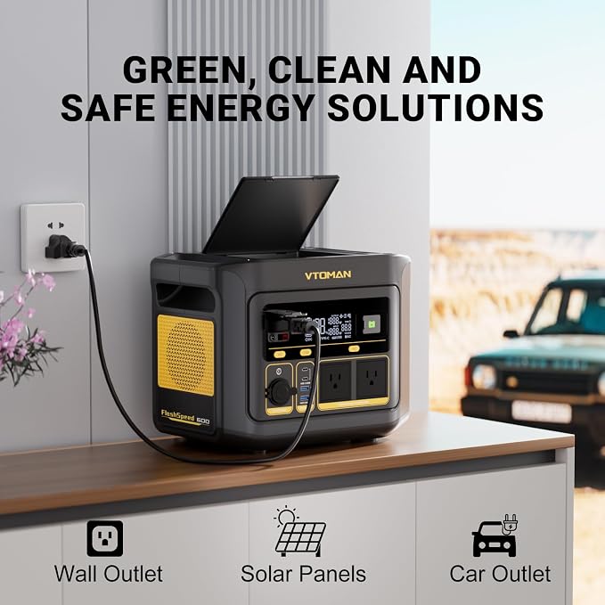 VTOMAN FlashSpeed 600 Portable Power Station 600W - 499Wh Solar Generator - Image 6