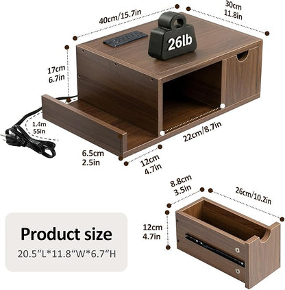 Afuly Walnut Floating Nightstand - Image 3