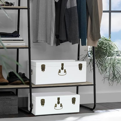 Vixdonos Decorative Metal Box Storage Trunks Set of 2 College Dorm Chest - Image 4