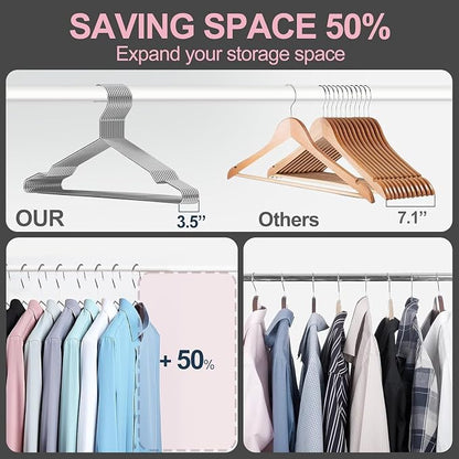Metal Hangers Heavy Duty 18 Inch Clothes Hangers, Space Saving and Non-Slip - Image 6