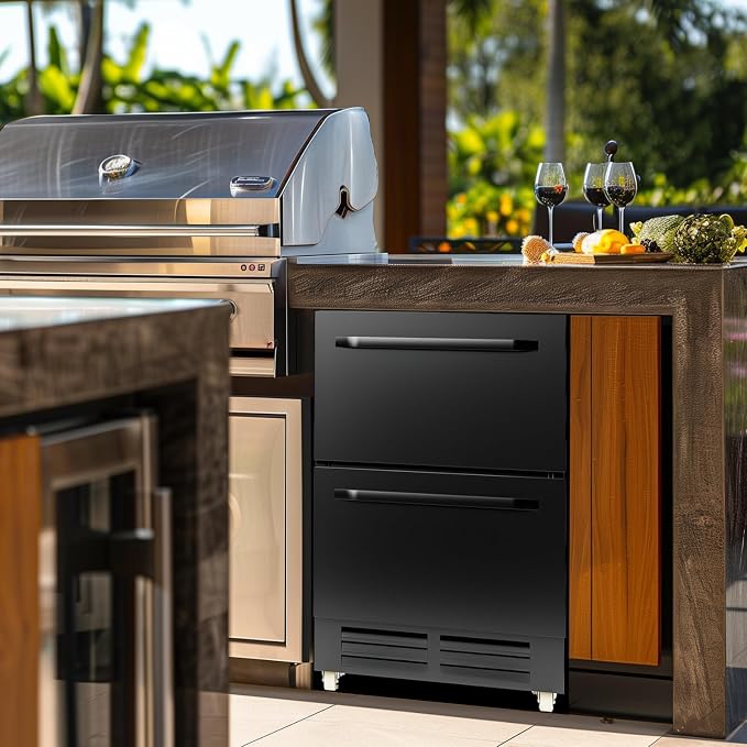 24 Inch Under Counter Dual Drawer Beverage Fridge, Weather Proof Outdoor - Image 8