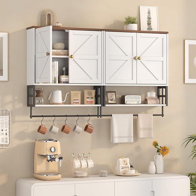 Wall Mounted Bathroom Storage Large Farmhouse Medicine Cabinet | 2 Doors & - Image 5