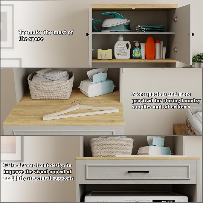 Washer Dryer Countertop with Shelf, Over The Washer or Dryer Storage Shelves - Image 5