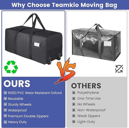 Heavy Duty Moving Bags with Wheels, Waterproof, College Dorm Moving Bags - Image 3