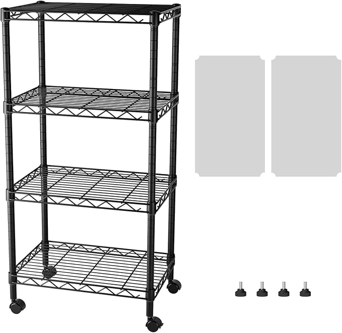 SINGAYE 4 Small Shelves Storage Shelf Wire Shelving Unit Metal Shelf Adjustable by SINGAYE