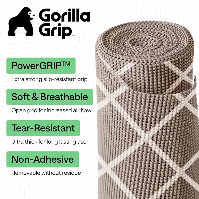 GORILLA GRIP powerGRIP Drawer Shelf and Cabinet Liner, Thick Strong Hold - Image 2