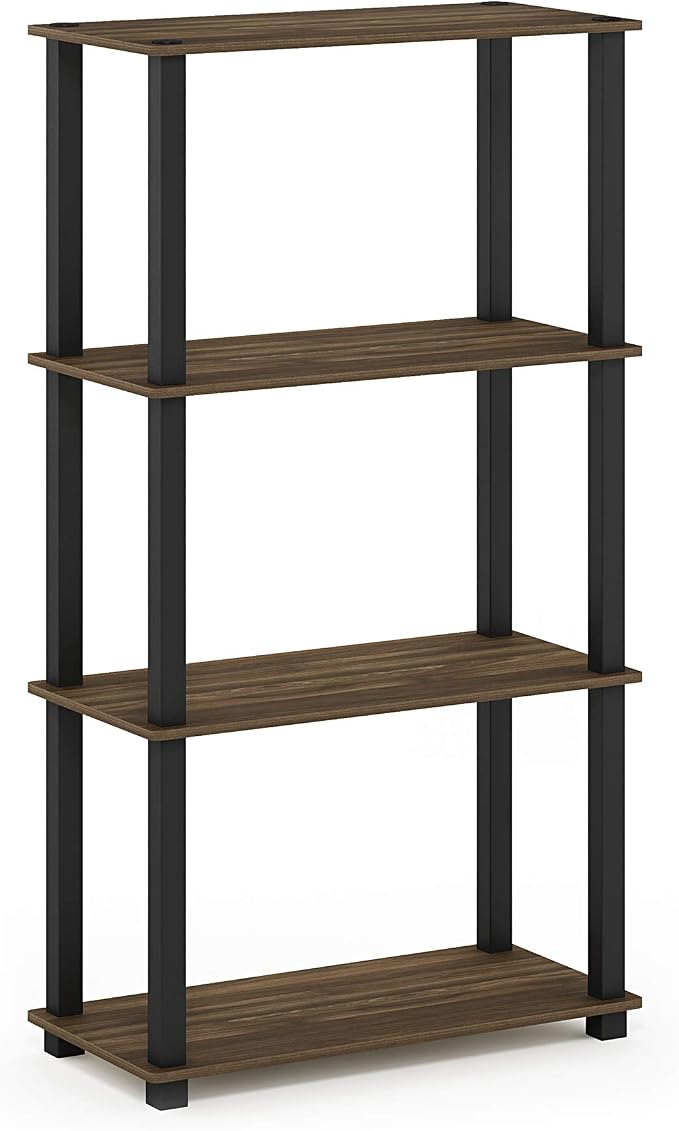 Furinno TURN-S-TUBE Storage Shelves, 4-Tier Book Shelf, Corner Shelf, Toolless - Image 5