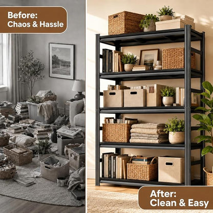 Heavy Duty Metal Bookshelf Adjustable Storage Shelving Unit - Image 8
