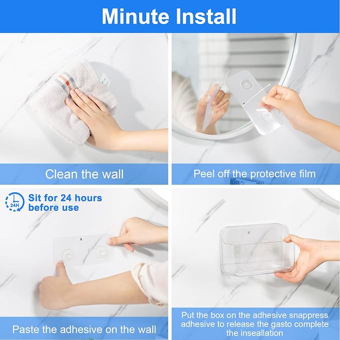 Diesisa Wall Mount Organizer, No Drilling Hang Adhesive Shelf, - Image 6
