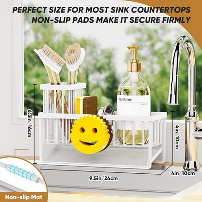 Sponge Holder for Kitchen Sink, Smiley Face Sink Caddy - Image 2