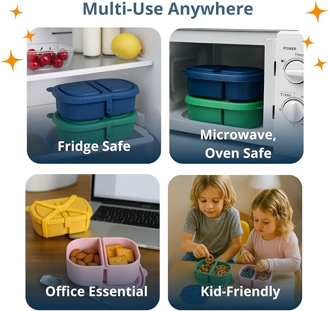 2 Pack Reusable Silicone Snack Containers - Image 7