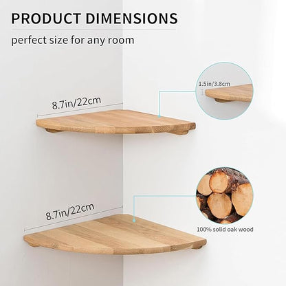 Corner Shelves, Floating Corner Shelf, Round End Wall Mount - Image 6