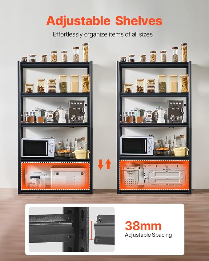 VEVOR Storage Shelves, 2000 lbs, 5 Tier Garage Storage Shelving - Image 6