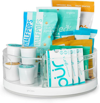 YouCopia Crazy Susan Lazy Susan Organizer, 3 BPA-Free Removable Clear Bins by YouCopia