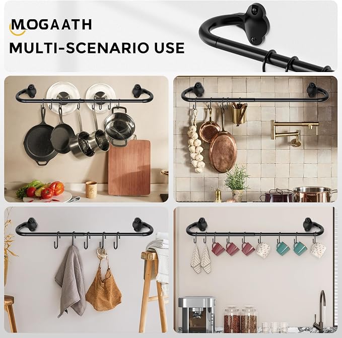 2Pack Hanging Pot Pan Rack, Heavy Duty 5/8'' Diameter Adjustable Kitchen - Image 8