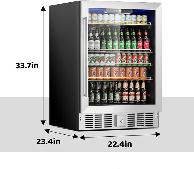 Stopasd Beverage Refrigerator Cooler, 5.3 Cu.Ft/166 Can Drink Fridge - Image 4