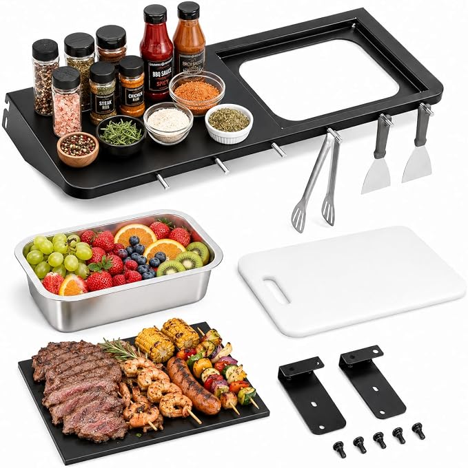 QuliMetal Folding Front Shelf for Traeger Pro 780 and Ironwood 885, Heavy-Duty by QuliMetal