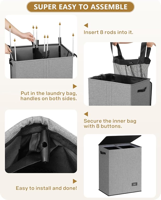 SOLEDI Double Laundry Hamper - Image 7