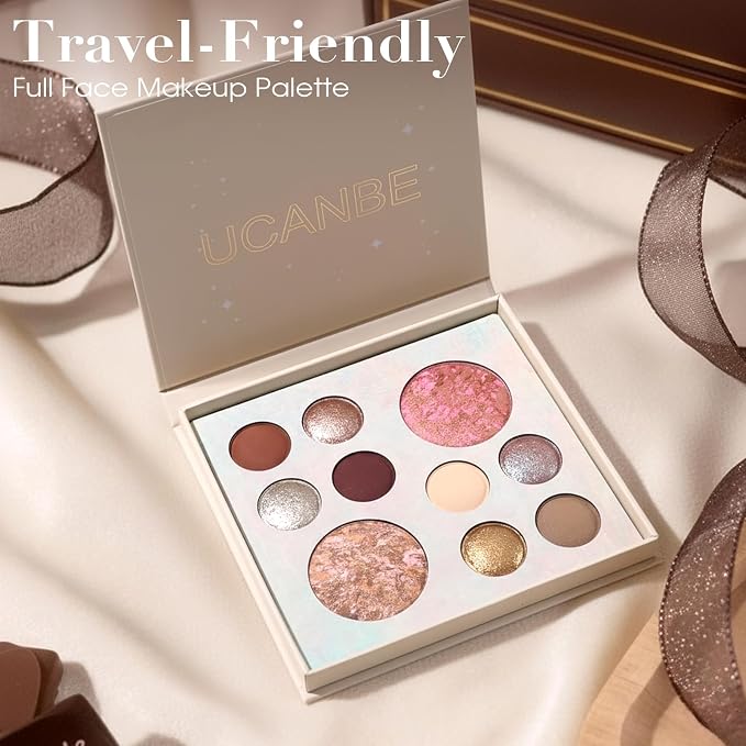 UCANBE All in One Baked Makeup Palette – Eyeshadow, Blush & Bronzer Face Kit - Image 7