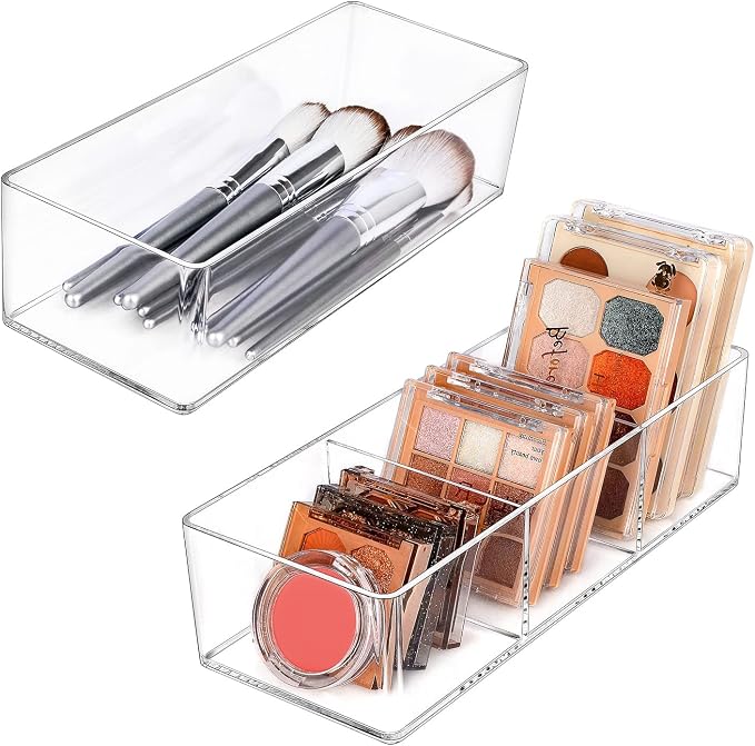 JessLab Acrylic Organizer, 2PK Cube Sections Makeup Organizer by JessLab