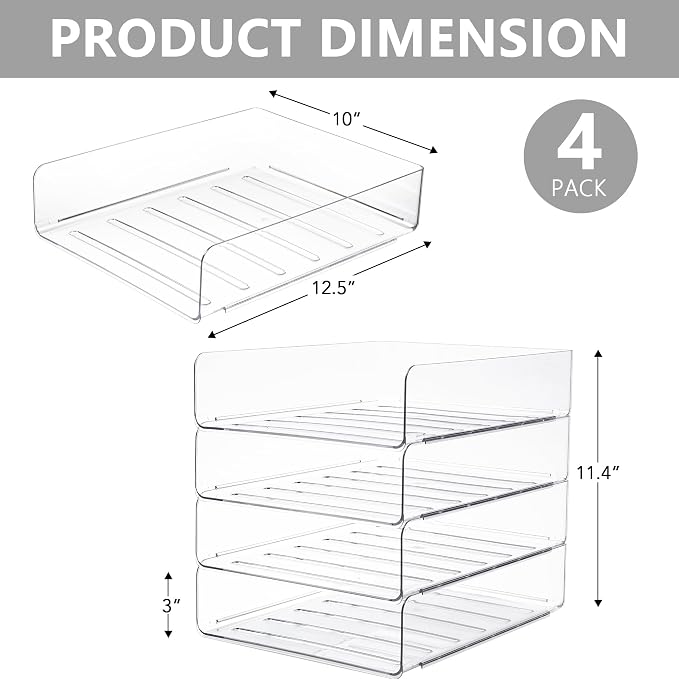 Tiawudi Desk Organizer, Plastic Letter Tray, Stackable File Organizer - Image 2
