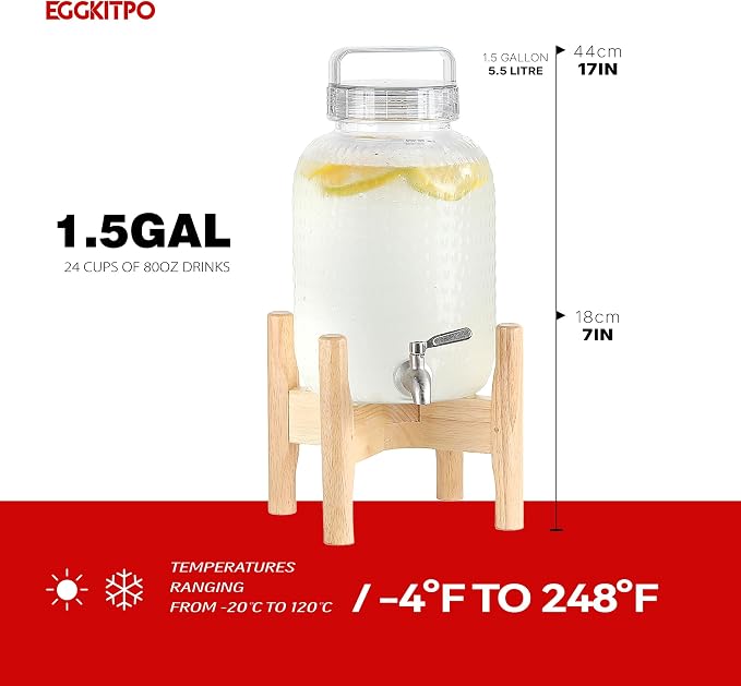 EGGKITPO 1.5 Gallon Polycarbonate Drink Dispensers - Image 3