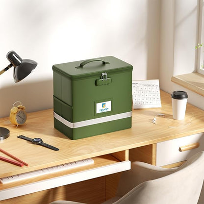 Fireproof File Box with Lock, Collapsible Document Organizer, Reflective Strip - Image 5