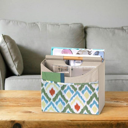 EZDeco Magazine Holder Boho Magazine Rack Floor Foldable 3 Pocket Magazine - Image 3