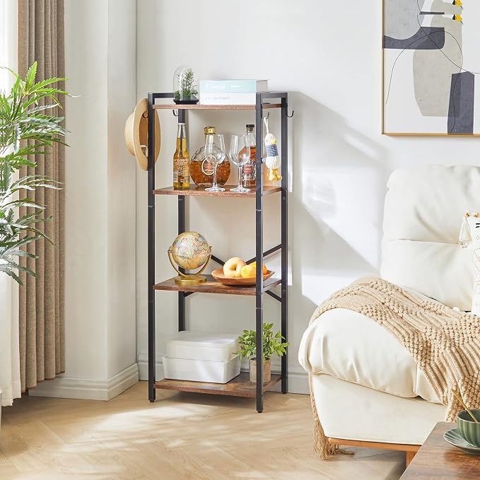 YMYNY Bookcase, 4-Tier Narrow Ladder Bookshelf, Freestanding Shelving Unit - Image 4