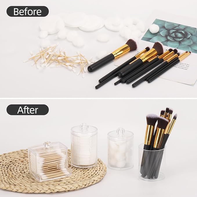 Tbestmax Bathroom Organizer Accessories Set-10 OZ, 7 OZ Qtips Holder Storage - Image 4