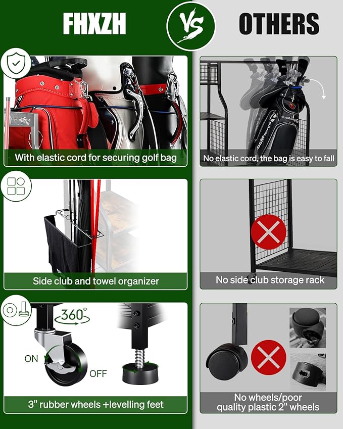 Golf Bags Storage Garage Organizer- Golf Bag Stand - Image 5