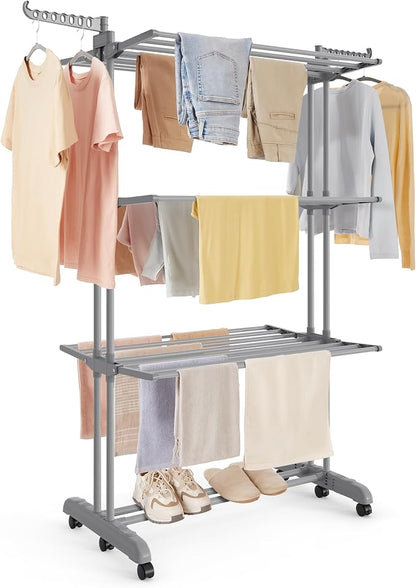 SONGMICS Clothes Drying Rack 4-Tier, Foldable Laundry Drying Rack 68.1-Inch Tall by SONGMICSbySONGMICSHOME
