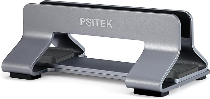 Aluminum Vertical Laptop Stand Dock Holder, Adjustable Slot Width 12-42mm - Image 6