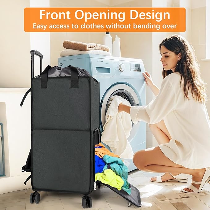 Bukere Extra Large 3 in 1 Rolling Laundry Backpack Bag - Image 6
