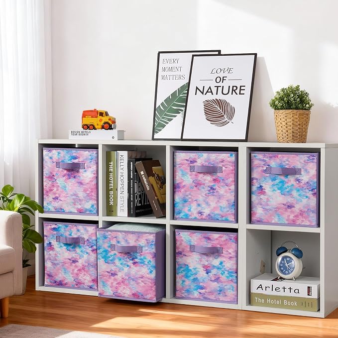 Stero Fabric Storage Cubes, 6 Pack Foldable Storage Bins - Image 6