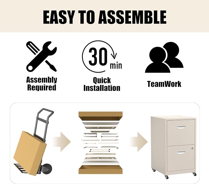 2 Drawer Mobile File Cabinet - Image 8
