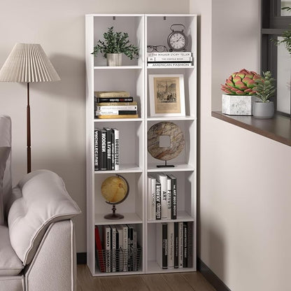 Cube Bookshelf, 5 Cube Storage Organizer, Freestanding 5 Tier Open Display Shelf - Image 8