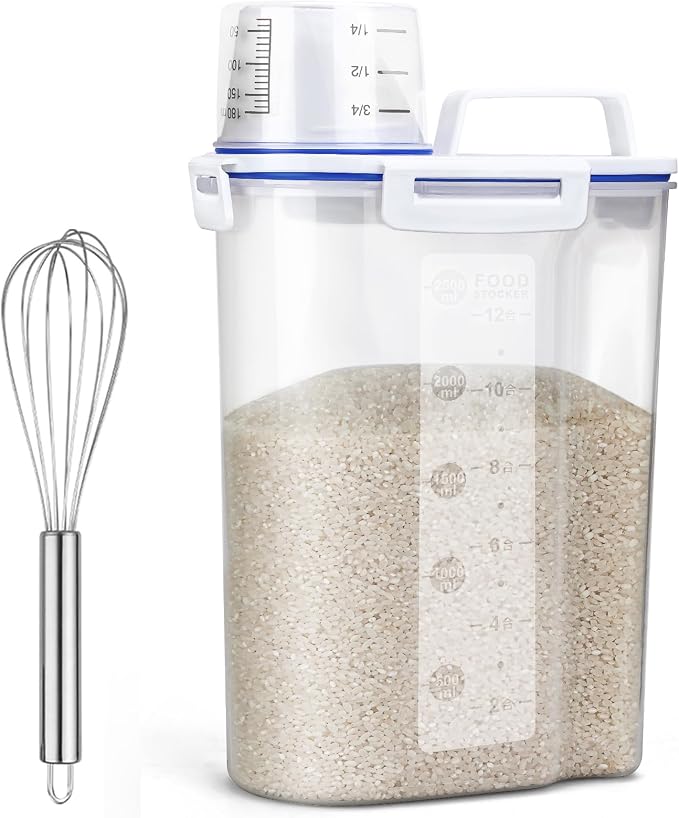 Uppetly Rice Airtight Dry Food Storage Containers, BPA Free Plastic Sealed by Uppetly