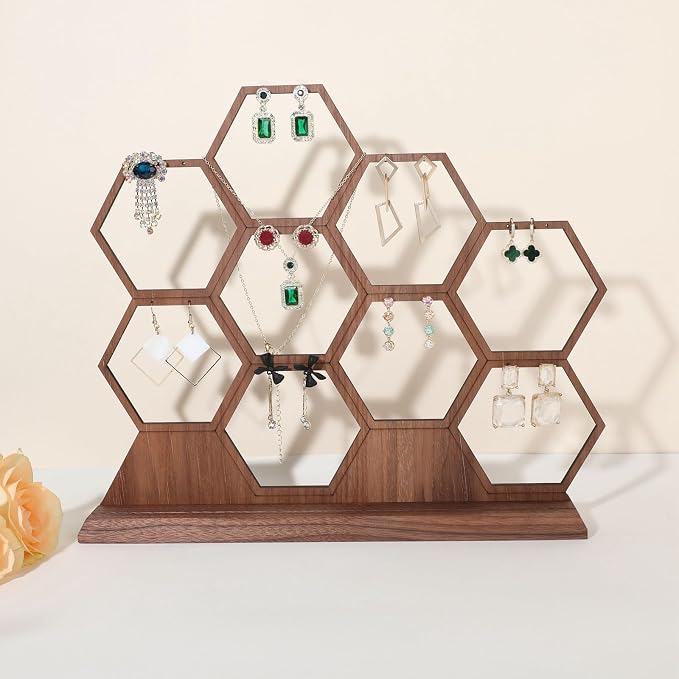 GemeShou hexagonal jewelry earring display stands by GemeShou