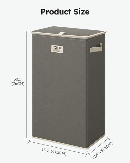 SOLEDI Laundry Hamper with Lid 100L Large & Tall Collapsible Laundry Basket - Image 9