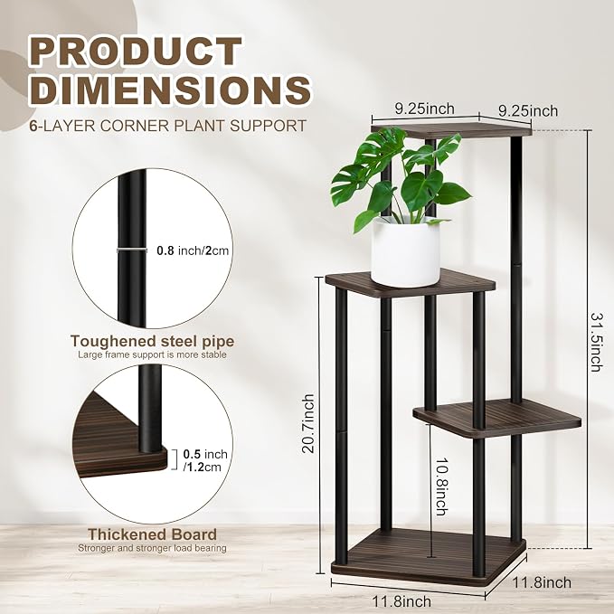 4-Tier Wooden Flower Shelf, Plant Stand - Image 2