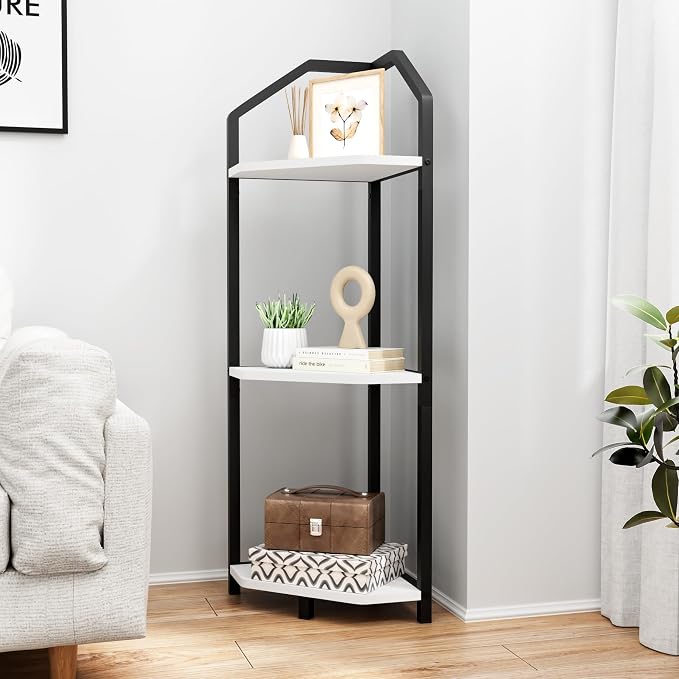 Fun Memories 3 Tier Corner Shelf, 40” Corner Shelf Stand, Corner Bookshelf - Image 2