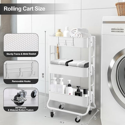 MAX Houser Slim 3-Tier Rolling Utility Cart - Image 2