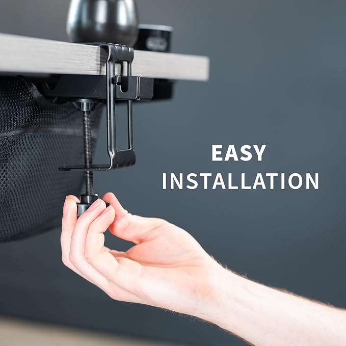 VIVO No Drill Clamp-on 44 inch Mesh Net Under Desk Cable Management Wire - Image 9