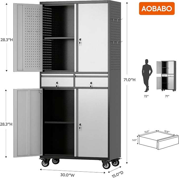 Aobabo Metal Storage Cabinet - Image 3