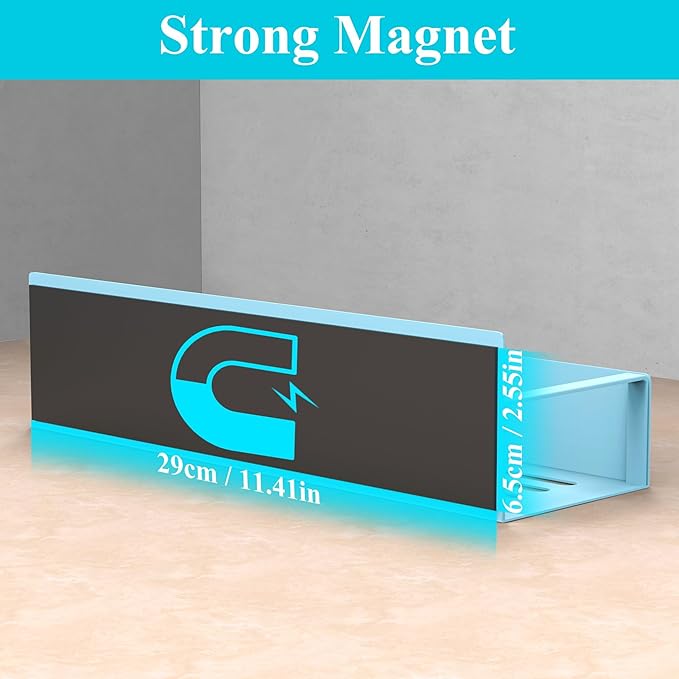 Metal Magnetic Spice Rack for Refrigerator Blue, 4 Pack | Magnetic Shelves - Image 3
